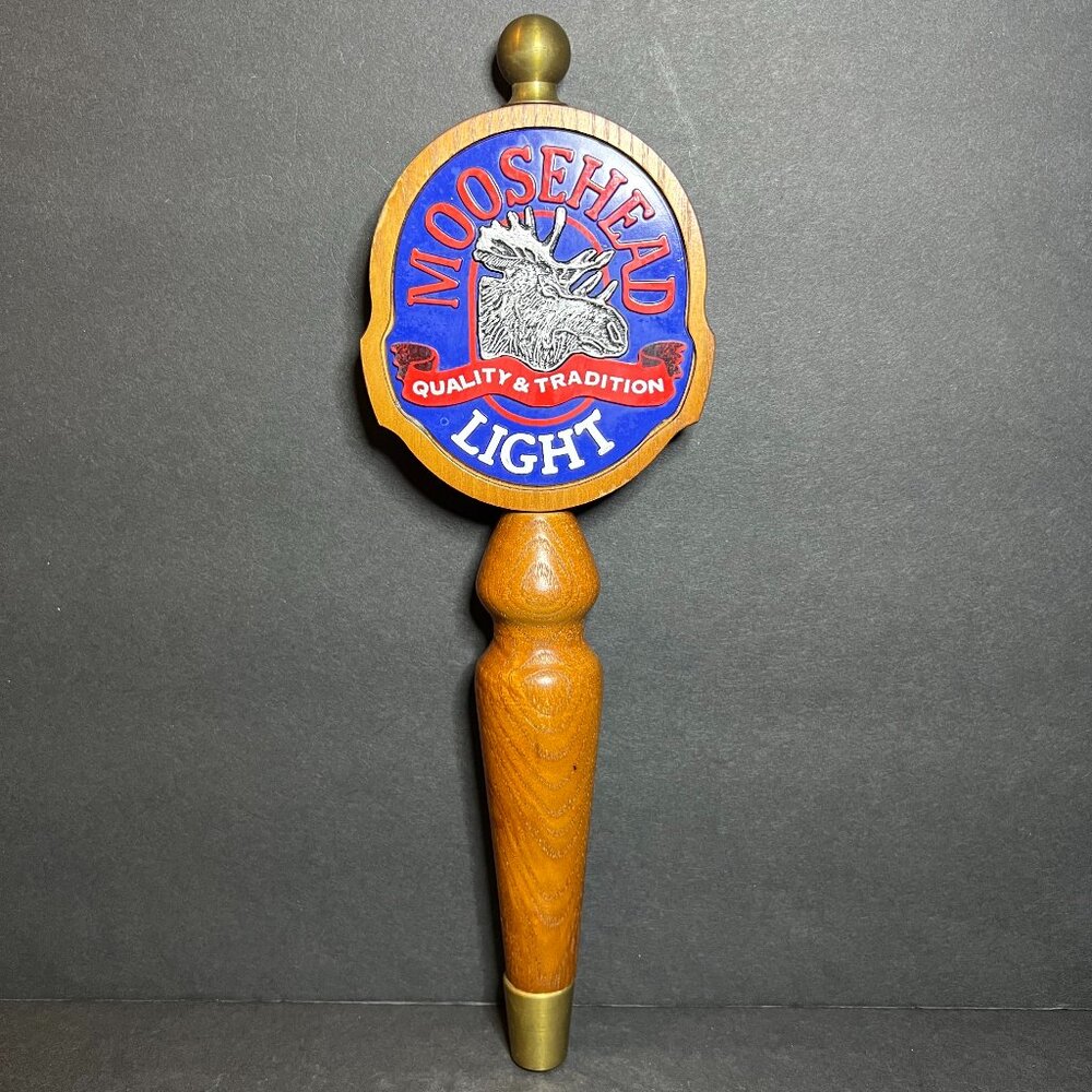 Vintage Rare Moosehead Light Wooden Beer Tap Handle Knob Bartending Barware 11"